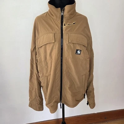 Distressed Brown And Tan Carhartt Jacket J176 Size Large - Image 1 of 4