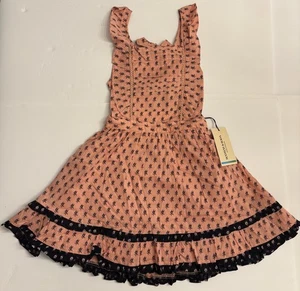 Scotch & Soda Youth Girls 8 Mauve Pink Floral Bow Ruffle Apron Dress NWT - Picture 1 of 11