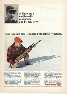 1965 Remington Model 600 Magnum Carbine Power DuPont Vintage Print Ad/Poster - Picture 1 of 1