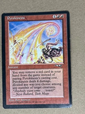 1996 Magic The Gathering Alliances Pyrokinesis X 3 Light Play - See Description - Image 1 of 4
