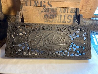 Antiguo reposapiés de hierro fundido Coken ~ 25CON Foto 1 de 4