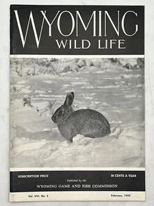 Wyoming Wildlife Magazine February 1952 Robert L. Patterson Wyoming Cottontail - Imagen 1 de 3