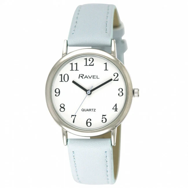 Ravel Women's Pastel Light Blue Strap Everyday Clear Read Watch (36mm case) New - Image 1 of 1