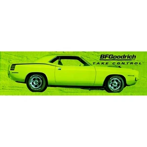 Reproduction BF Goodrich 1970 Green Cuda (304) 12"X40" Posters Polypropylene PVC - Picture 1 of 1