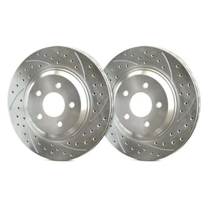 Double Drilled & Slotted Rear Rotors For Subaru Tribeca - Picture 1 of 1