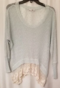 Women's Top Open Weave & Lace Long Sleeve Boutique Chic Millau Size Small - Picture 1 of 5