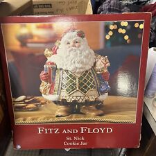 Fitz and Floyd St Nick Collection Santa Cookie Jar With Box 2003 Vintage