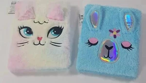 Girls Activity Journals 80 Pages Fuzzy Llama and Kitty- New With Tags Lot of Two - Picture 1 of 6