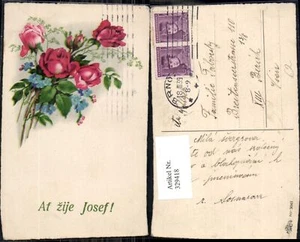 329418,Blumen Rote Rosen Vergissmeinnicht Josef Namenstag pub Erika 3041 - Picture 1 of 1