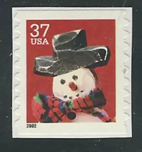 Scott #3683.. 37 Cent...Christmas Snowman...3 Stamps - Picture 1 of 1
