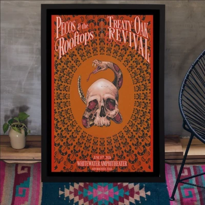 UNBRANED Pecos & The Rooftops June 15, 2024 Whitewater Amphitheater New Braunfels Poster