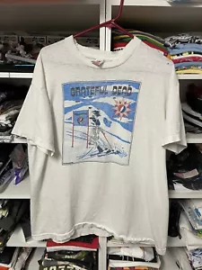 Vintage Grateful Dead Ski Snowboard 1990 Einzelstich T-Shirt weiß selten - Bild 1 von 10