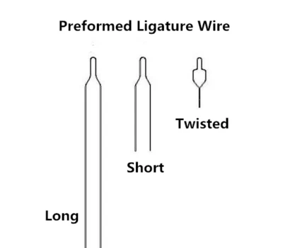 Dental Orthodontic Preformed Ligature Wire Stainless Steel Long Short Twist - Image 1 of 4