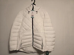 Tommy Hilfiger Coat Size Xl Women Hooded Puffer New With Tags White Parka - Picture 1 of 5