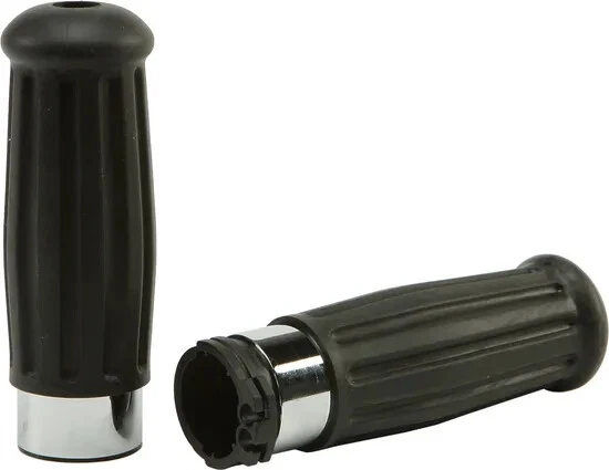 Juego de empuñadura de colección HD negro con anillo cromado cable acelerador Roadster 80-85 Foto 1 de 3