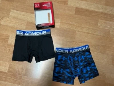Calzoncillos boxer Under Armour 2 niños rojos estampados y negros nuevos con etiquetas - pequeños juveniles Foto 1 de 4