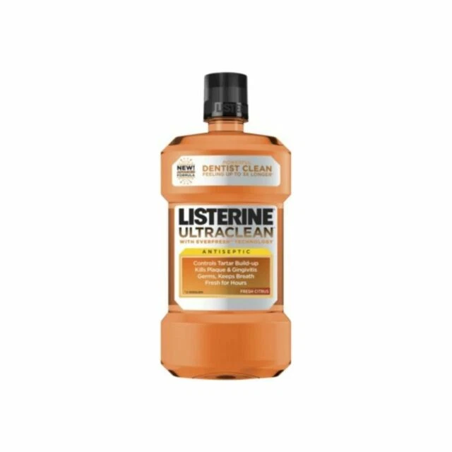 LISTERINE Ultra Clean Antiseptic Mouthwash, Fresh Citrus, 1.8oz - 6 Pack