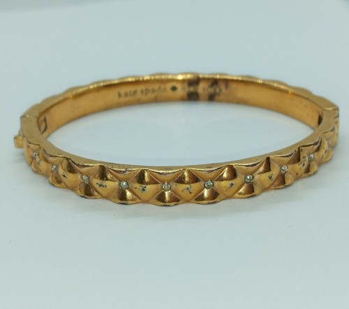 Bracciale Kate Spade New York tono oro con cerniera strass qualche segno di usura