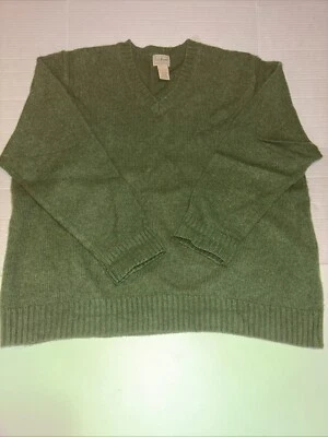 LL Bean Vintage Mens 100% Wool Shetland Sweater  Green Size XXL Pullover - Image 1 of 4