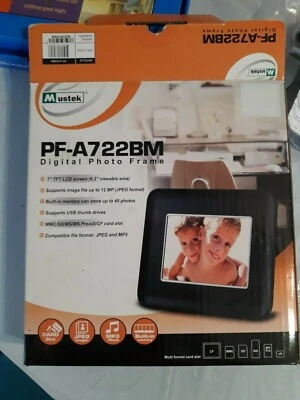 PF-A722BM Digital Photo Frame  7" frame  MP3 Music Holds 45 JPEG Pictures - Image 1 of 3