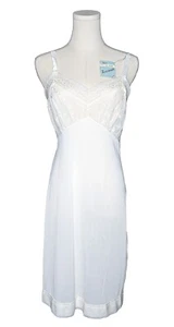 Vintage ARISTOCRAFT White Nylon Pleated Bust + Lace Slip Pin-Up Sz 36 NWT - Picture 1 of 10