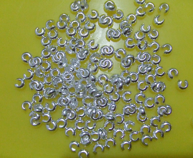 50pz  copri schiaccini in ottone colore argento  3,2mm lead,nickel free - Immagine 1 di 1