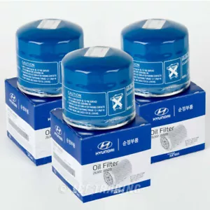 3 OEM Hyundai Oil Filters + Washers Accent Elantra Sonata Kia Optima 26300-35505 - Picture 1 of 7