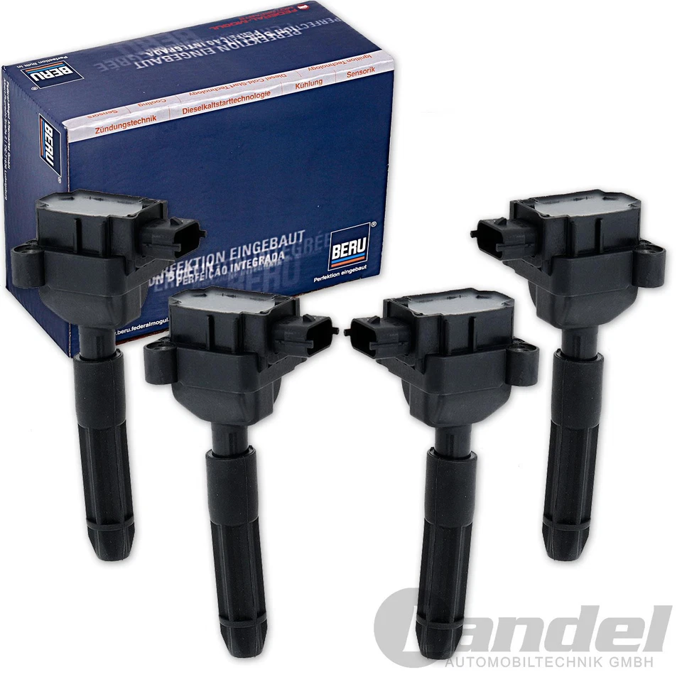 4x BERU IGNITION COIL for MERCEDES C+E CLASS W203 S202 S203 W210 CLK C208 SLK R170 - Image 1 of 1