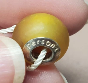 Persona Murano Glass Sterling Silver 925 Frosted Gold Glass Bead Charm - Picture 1 of 5