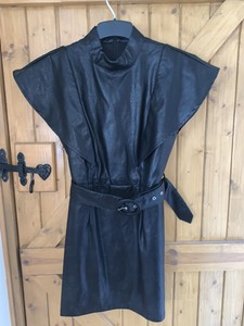 boohoo black leather dress