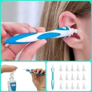 Pulitore Pulisci Orecchie per Rimozione Rimuovi Cerume Spirale Punte in Silicone - Foto 1 di 12