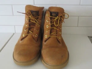 Timberland Boys Teen size 7  Wheat Nubuck Leather Boots 10960 A2825 Work Shoe - Picture 1 of 9