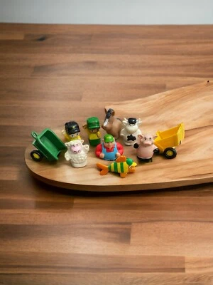 Lote de 10 juguetes para niños John Deere animales de granja/remolques/figuras Foto 1 de 4