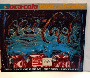 COCA COLA COKE SODA 1988 WANDKALENDER SPORTMOTIV TOLLE BILDER ZUM RAHMEN - Bild 1 von 4