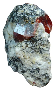 NATÜRLICHER ZIRKON -- 122 KARAT ROTER ZIRKON, BIOTIT UND FELDSPAT PAKISTAN, (Rt-44), - Bild 1 von 5