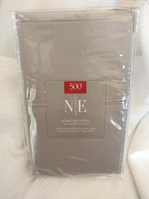 Noble Excellence NE Over Sized Queen Standard Pillowcases Set Gray New 500ct - Image 1 of 4