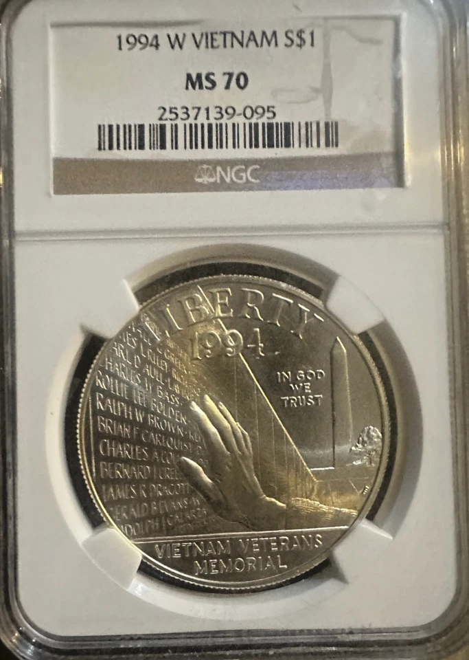 1994 W Vietnam S$1 Commemorative Silver Dollar NGC MS70 ***RARE ORIGINAL COIN*** - Image 1 of 4