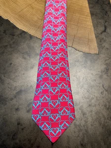 VTG HERMES PARIS HORSEBIT EQUESTRIAN MENS SILK TIE WEDDING BUSINESS - Picture 1 of 5