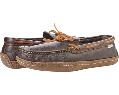 Zapatillas L.L.Bean para hombre cosidas a mano forradas de franela marrón nuevas con etiquetas - ¡OFERTA ESPECIAL! Foto 1 de 4
