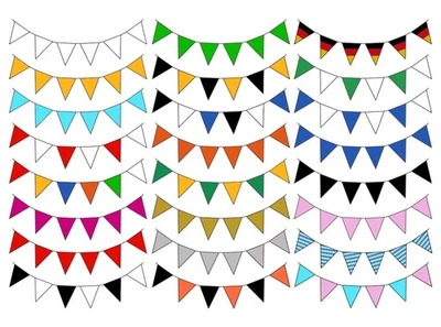 10 m Fähnchenkette Girlande Party Geburtstag Kette Dekoration Deko Wimpel - Bild 1 von 2