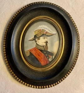 L'EMPEREUR NAPOLÉON III MINIATURE SIGNÉE OVALE ENCADRÉE ÉPOQUE SECOND EMPIRE - Picture 1 of 12