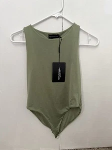 Pretty Little Thing Women’s Green Bodysuit Tank Top Size 6 NWT - Picture 1 of 3