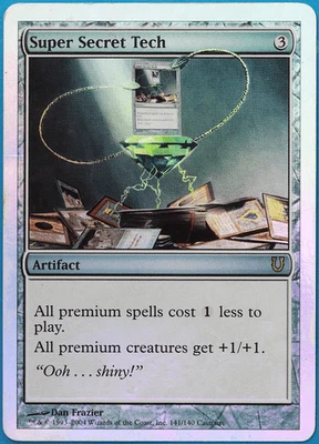 Super Secret Tech FOIL Unhinged HEAVILY PLD Artifact Rare CARD (498839) ABUGames - Image 1 of 2