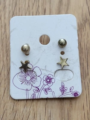 Ohrringe goldene Stecker 2er Set Kugel/Sterne von Accessorize - Modeschmuck - Bild 1 von 3