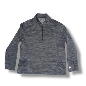 IBKUL 1/4 Zip Pullover Performance Top Heather Gray Mini Grid Women’s XL - Picture 1 of 7