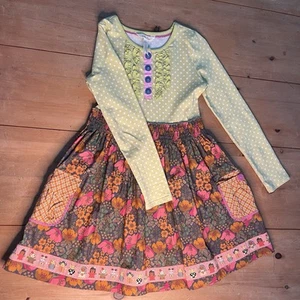 Matilda Jane sz 8 Make Believe As A Princess Dress green floral Long Sleeve - Picture 1 of 3