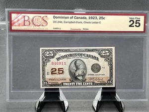 1923 25 cent Dominion of Canada Graded VF25 Courtney Clark SN646911 - Picture 1 of 5