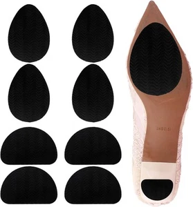 Shoe Heel Pads, 8 Pcs Non-Slip Repair Rubber Heels Thickness Black - Picture 1 of 8