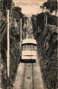 Spain old postcard Barcelona Tibidabo Tram (1798) - Picture 1 of 2