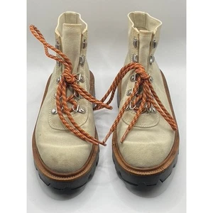 RAG & BONE Men's Beige-Brown Lace-Up Ankle Lug-Sole Boots SZ 8 - Picture 1 of 11